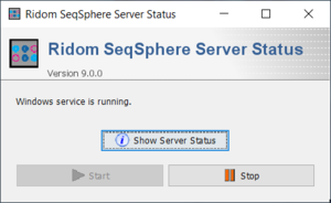 SeqSphere service status window