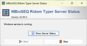 Ridom Typer service status window