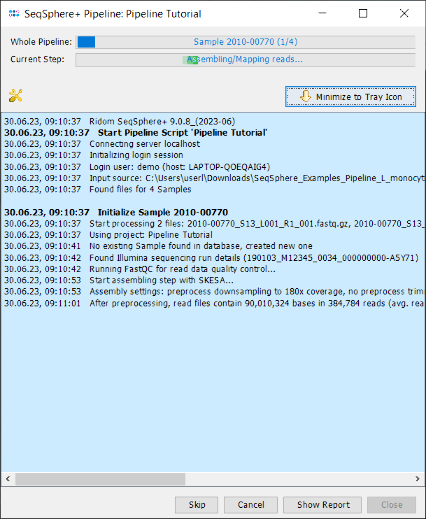Seqsphere pipeline run progress.png