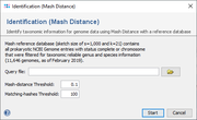 {Identification with Mash Distance in Tools Menu}